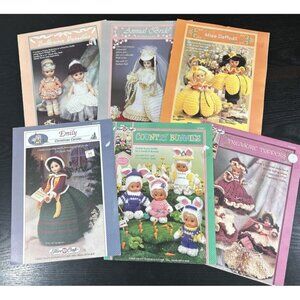 Lot 6 Fibre Craft Crochet Booklets Doll Patterns Emily ballerina Bride daffodil